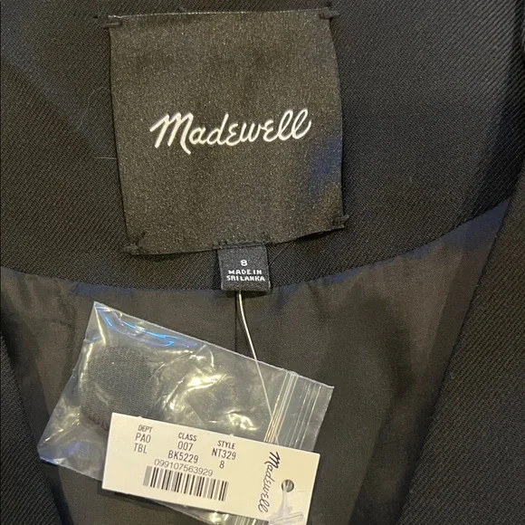 Madewell Black Wool Blend V-Neck Vest Size: 8 - Picture 4 of 7